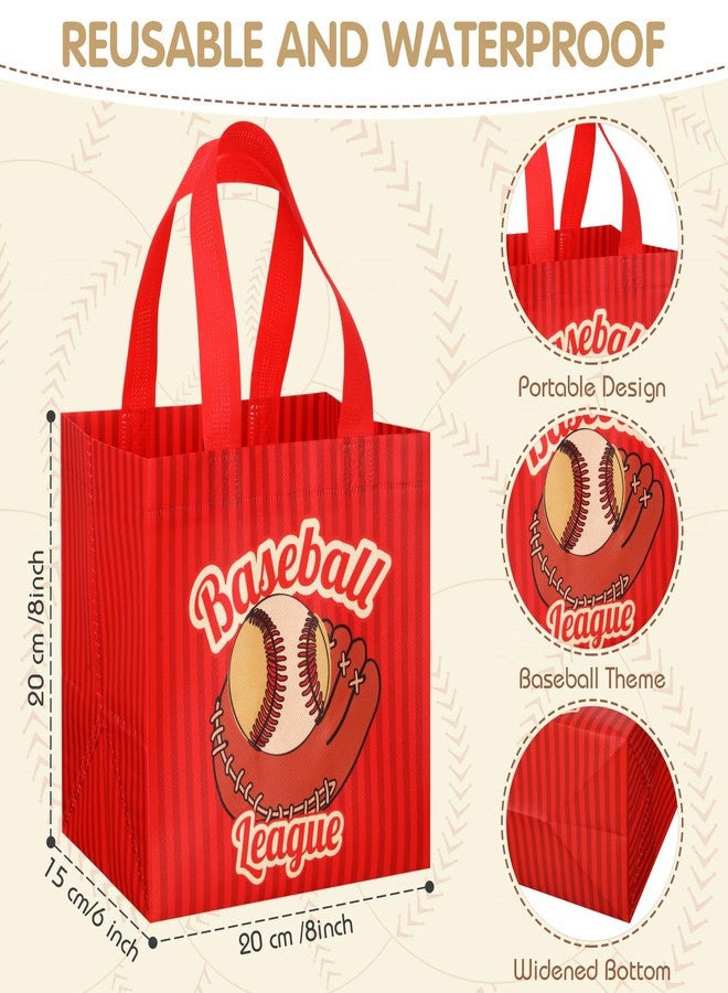 Kigeli 60 Pcs Baseball Party Gift Bags Baseball Goodie Treat Reusable Non Woven Gift Bags with Handles Snack Candy Bagsfor Team Party Birthday Supplies - Image 2