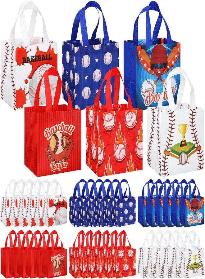 Kigeli 60 Pcs Baseball Party Gift Bags Baseball Goodie Treat Reusable Non Woven Gift Bags with Handles Snack Candy Bagsfor Team Party Birthday Supplies - Image 1