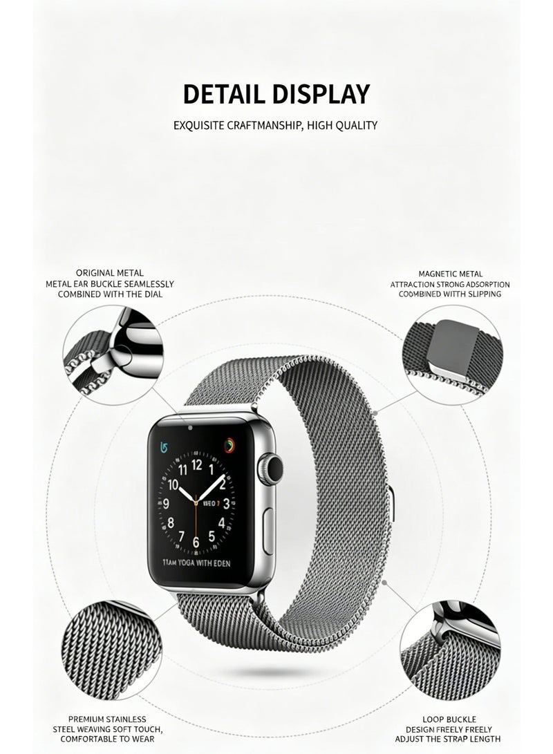 أبل ووتش حزام 45 ملم 44 ملم 42 ملم ، ميرانس استبدال حزام ، سلسلة iwatch 9 / 8 / 7 / SE / 6 / 5 / 4 / 3 / 2 / 1 - Image 5
