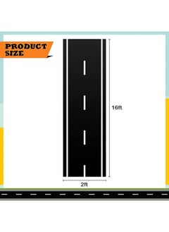 Remagr Racetrack Floor Running Black Racer Party Decoration Mat Road Table Runner Long Racetrack Tablecloth Drag for Party (Simple Style,16 ft x 2 ft)  - Image 3