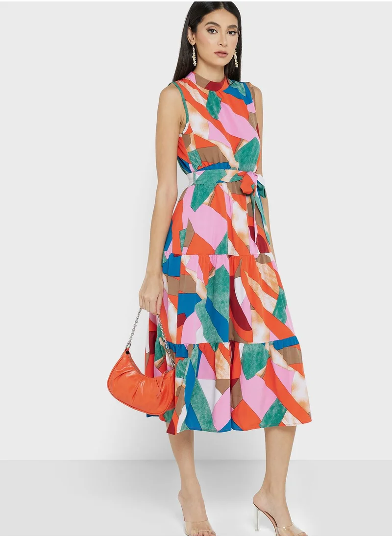 ايلا Printed Sleeveless Dress