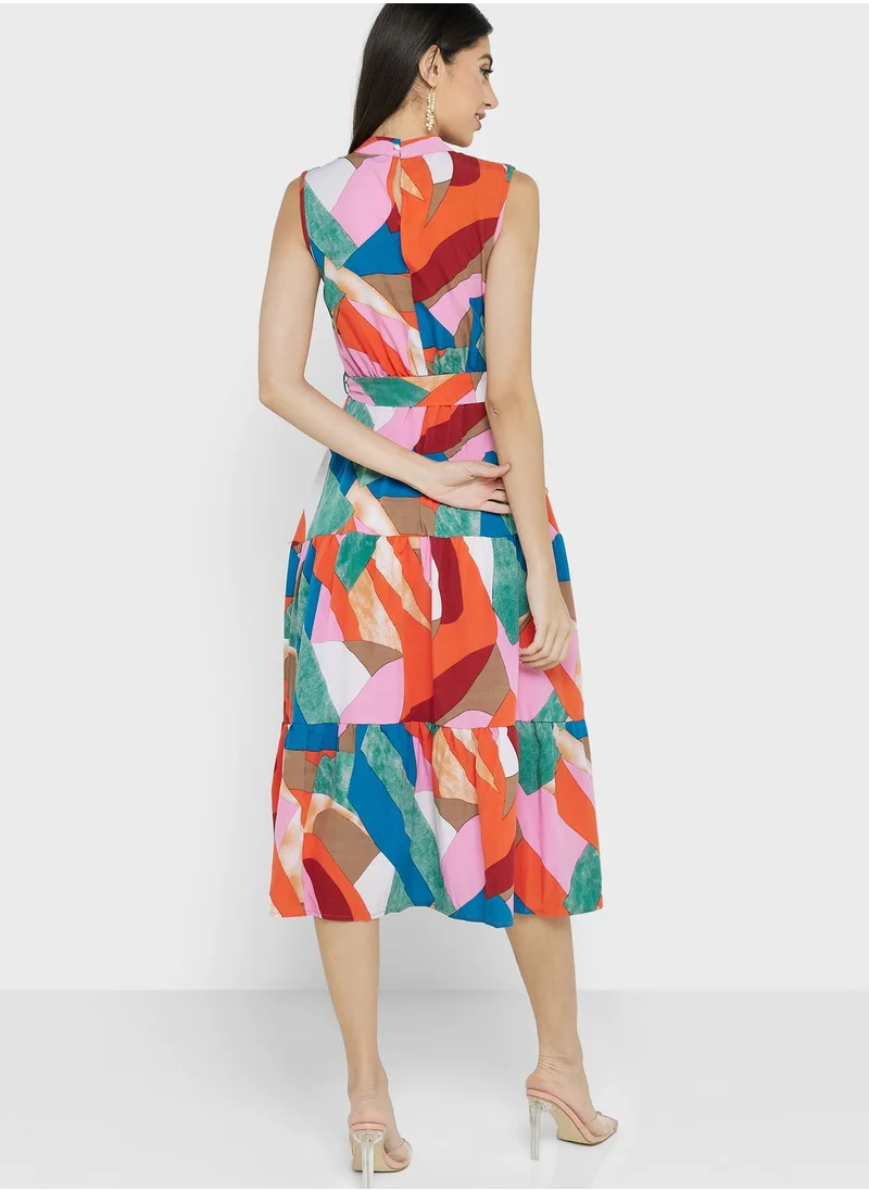 ايلا Printed Sleeveless Dress