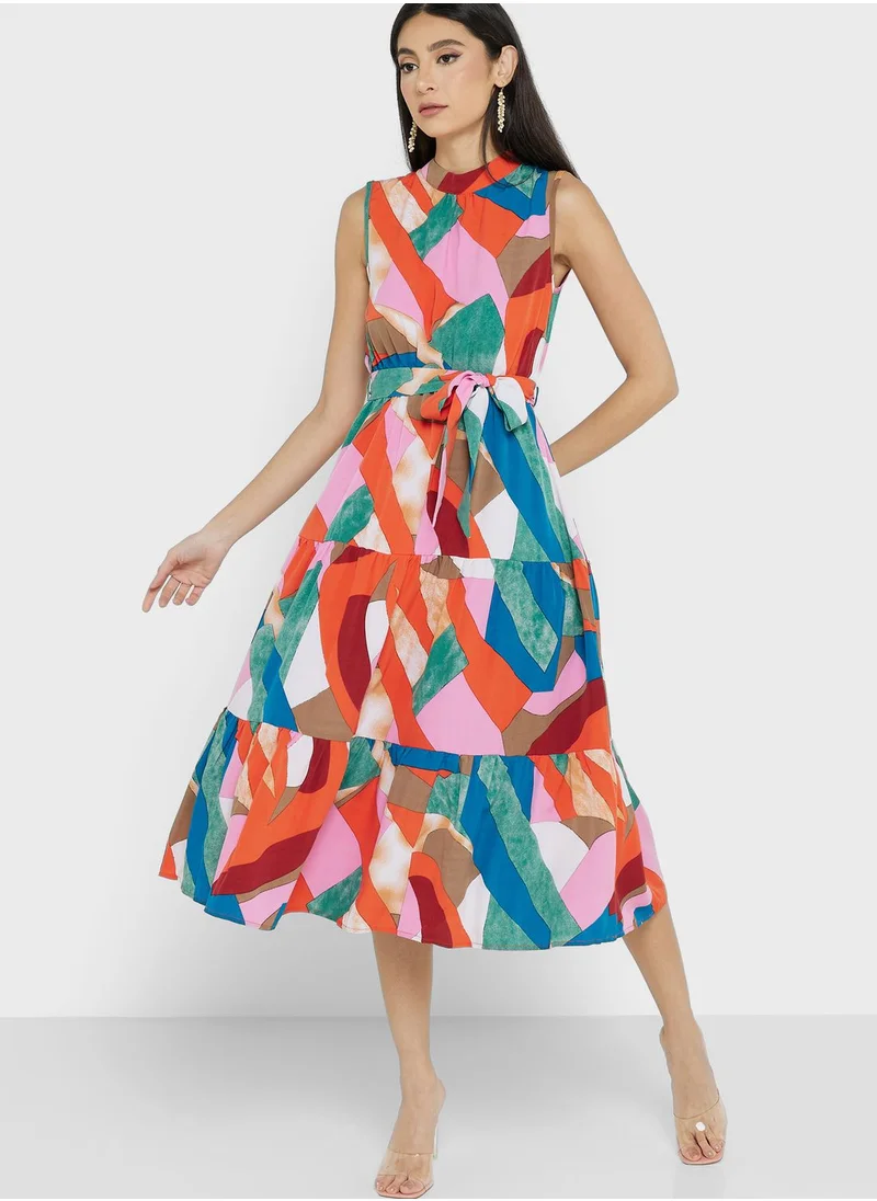 ايلا Printed Sleeveless Dress