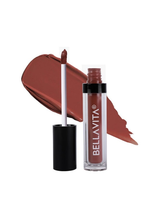 Bella Vita Organic Bellavita Kiss-Proof Liquid Lipstick | 4.5 Ml | 18-Hr Stay | Transferproof Lipstick | Long Lasting | Ultra Matte Finish | Intense Moisturisation | Waterproof Liquid Lipsticks For Women | Just Nude  - Image 1