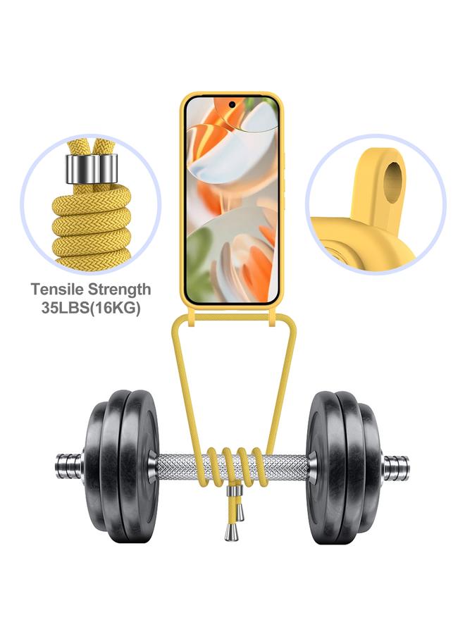 اس-توب جراب لهاتف Google Pixel 9 Pro مزود بحقيبة بطاقات مدمجة مع جراب هاتف من السيليكون السائل بلون سادة مع حبل - Image 3