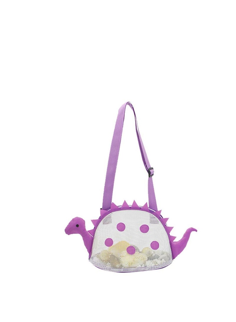 Y&D 1 Pack Small Dinosaur Children'S Beach Bag Shell Water Play Sand Storage Bag(Purple)