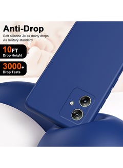 ICARLUS For Motorola Moto G54 5G Case Slim Liquid Silicone Protective Cover Blue  - Image 3