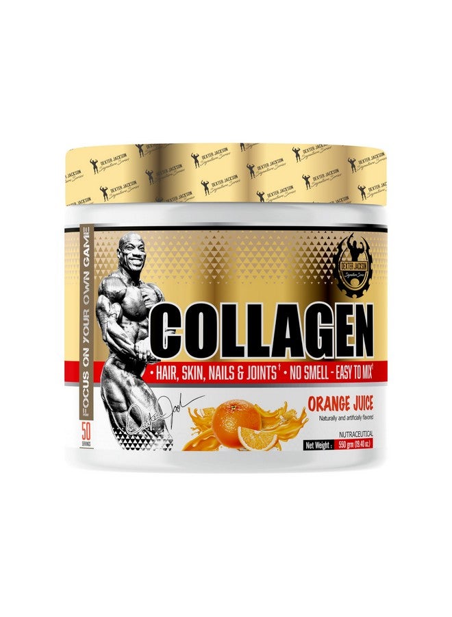 DEXTER JACKSON Gold Series Collagen | 550g (50 Serving, Orange) - Image 1
