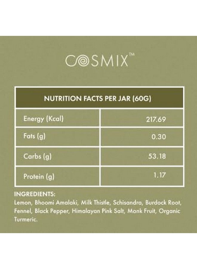 Cosmix Love Your Liver - Milk Thistle, Bhumi Amalaki & Turmeric Superfood Blend | Liver Detox Supplement | Support Liver & Kidney Health| No Preservatives, Plant Based | 60g-40 servings 40 days Pack - Image 3