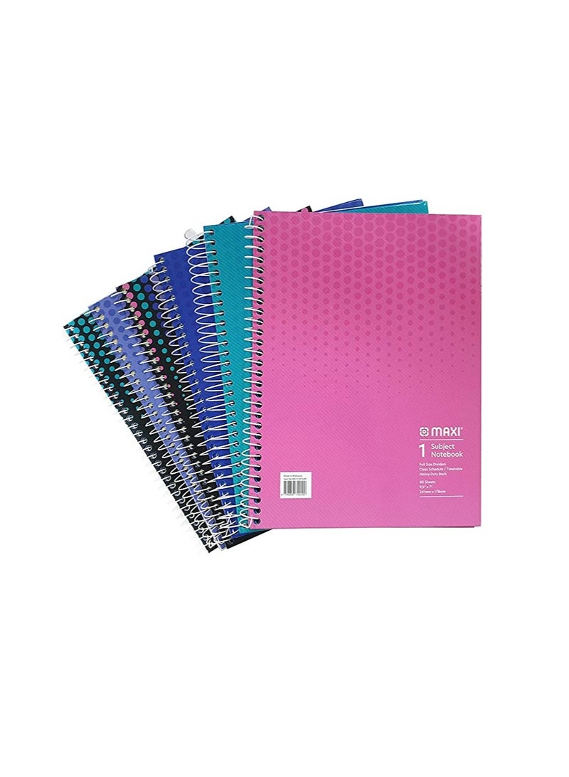 ماكسي غطاء صلب ماكسي سبايرال 1 دفتر ملاحظات SUBJECT 9.5 بوصة × 7 بوصة 80 ورقة متنوعة - Image 1