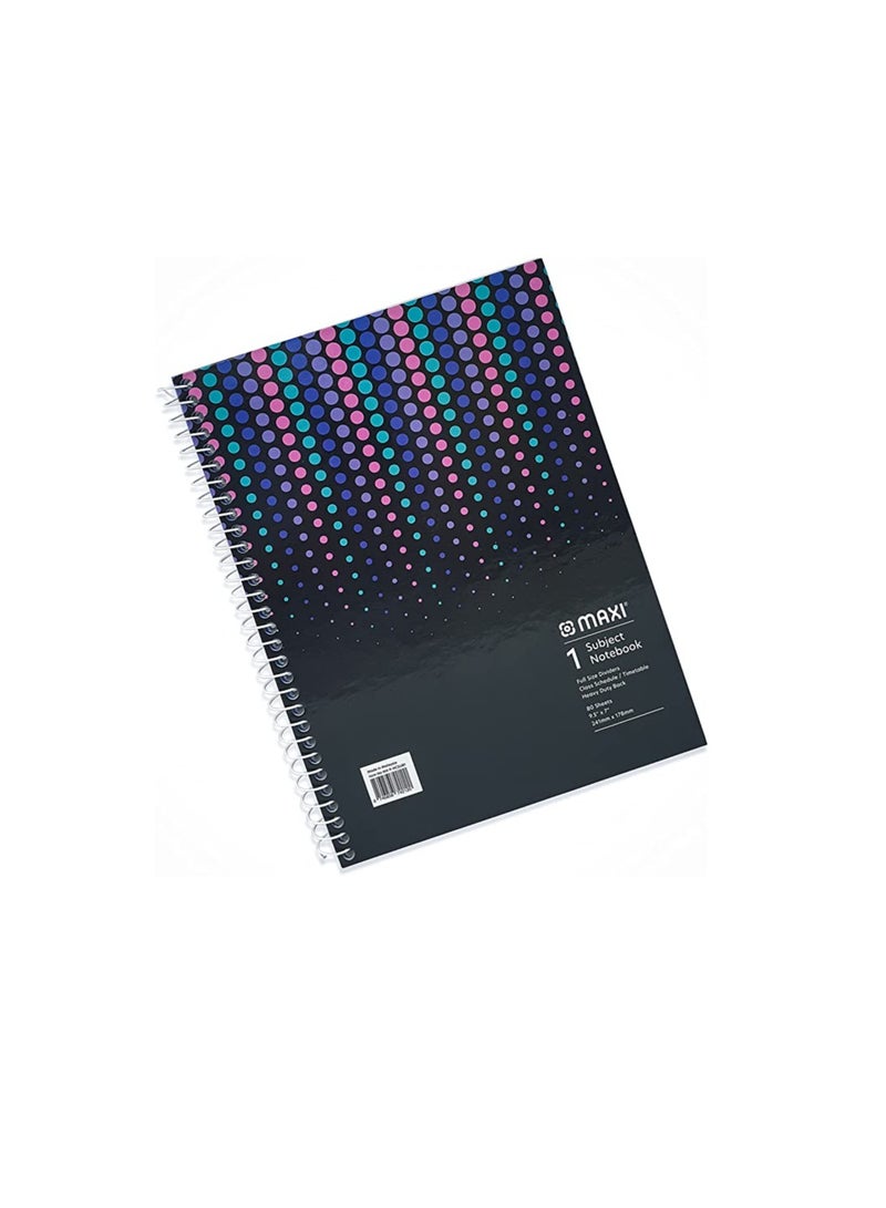 ماكسي غطاء صلب ماكسي سبايرال 1 دفتر ملاحظات SUBJECT 9.5 بوصة × 7 بوصة 80 ورقة متنوعة - Image 3