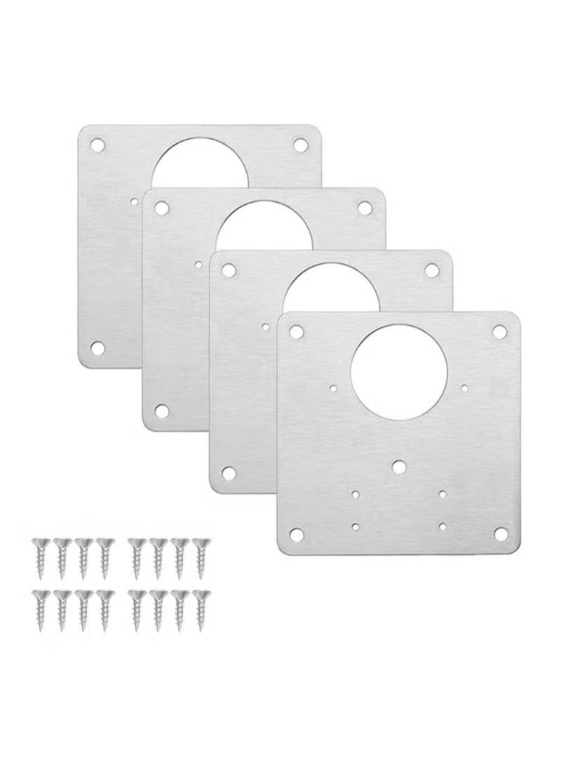 4 Packs Cabinet Hinge Repair Plate Kit, Hinge Repair for Cabinet Door, Hinge Repair Brackets, Fix The Hinged Stainless Steel Door Panels - Image 1