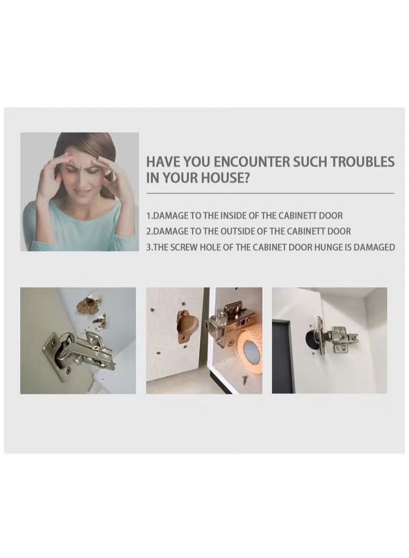 4 Packs Cabinet Hinge Repair Plate Kit, Hinge Repair for Cabinet Door, Hinge Repair Brackets, Fix The Hinged Stainless Steel Door Panels - Image 2