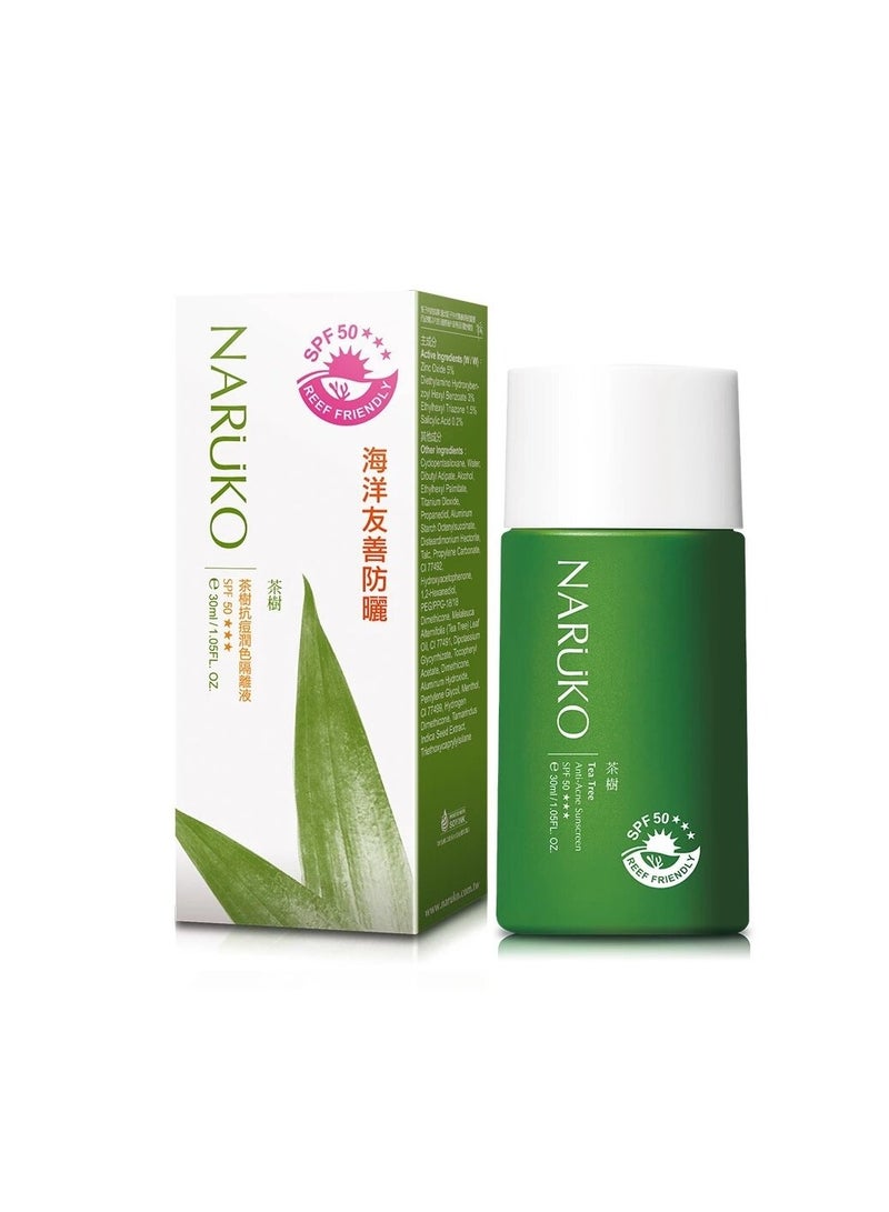 NARUKO Tea Tree Anti-Acne Sunscreen SPF 50 (30ml) - Image 2
