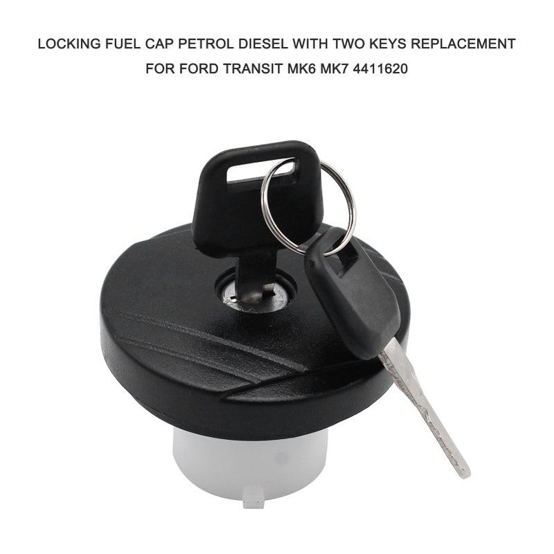 Locking Fuel Cap Petrol Diesel with Two Keys Replacement for Ford Transit MK6 MK7 4411620 - Image 2