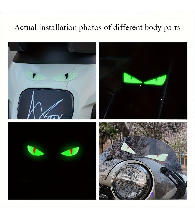 Black Ellipse 3D Luminous Sticker Front Decal for Car Motorcycle Electric Vehicle - Image 2