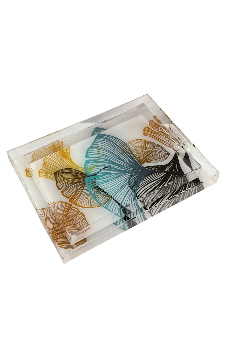 AFAQ Acrylic Serving Tray Set of 2 - Image 1