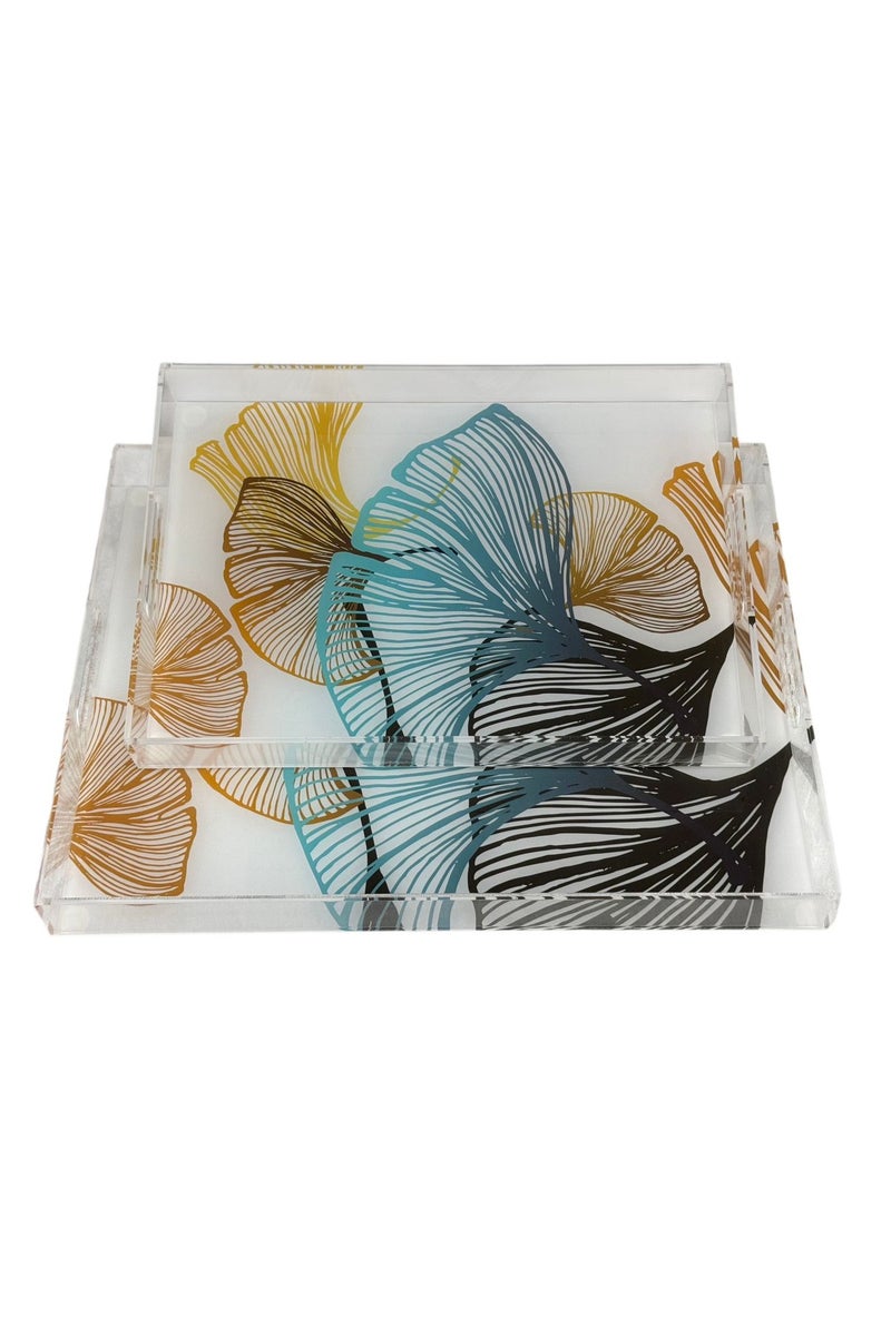 AFAQ Acrylic Serving Tray Set of 2 - Image 2