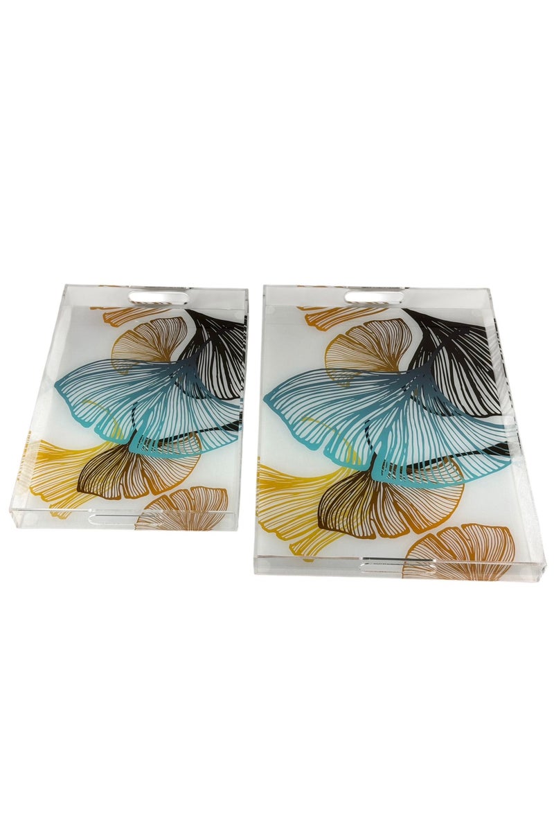 AFAQ Acrylic Serving Tray Set of 2 - Image 3