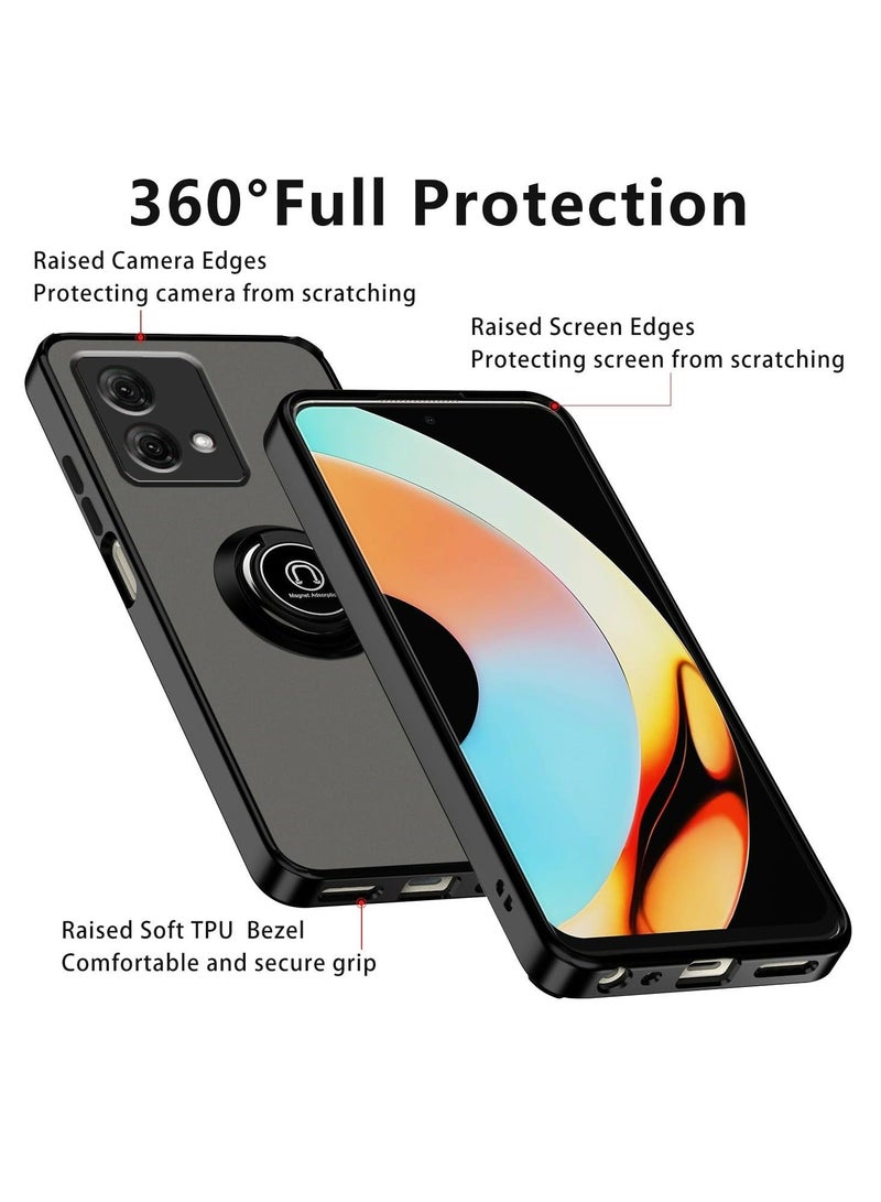 Motorola Edge 40 Neo 5G Case Cover, 360°Rotating Kickstand Ring + Support Magnetic Car Mount + Slim Thin PC&TPU Shockproof Mobile Phone Case  - Image 2