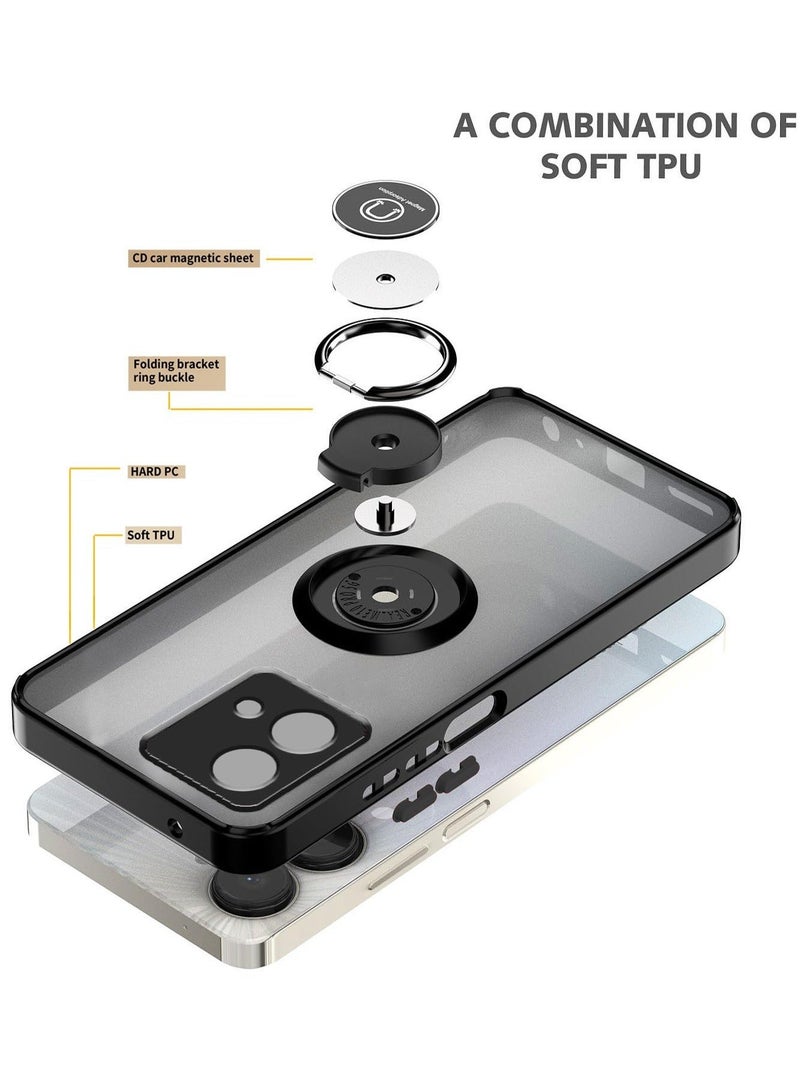 Motorola Edge 40 Neo 5G Case Cover, 360°Rotating Kickstand Ring + Support Magnetic Car Mount + Slim Thin PC&TPU Shockproof Mobile Phone Case  - Image 4