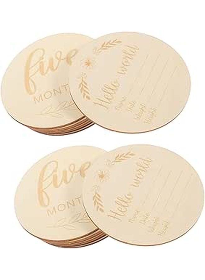 14 Pcs Wooden Baby Milestone Discs for Monthly Growth Photo Props - Image 1