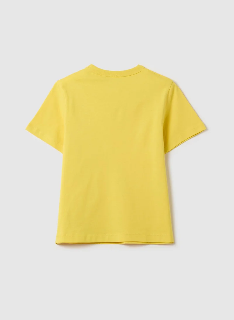 او في اس Solid Colour T-Shirt In Organic Cotton