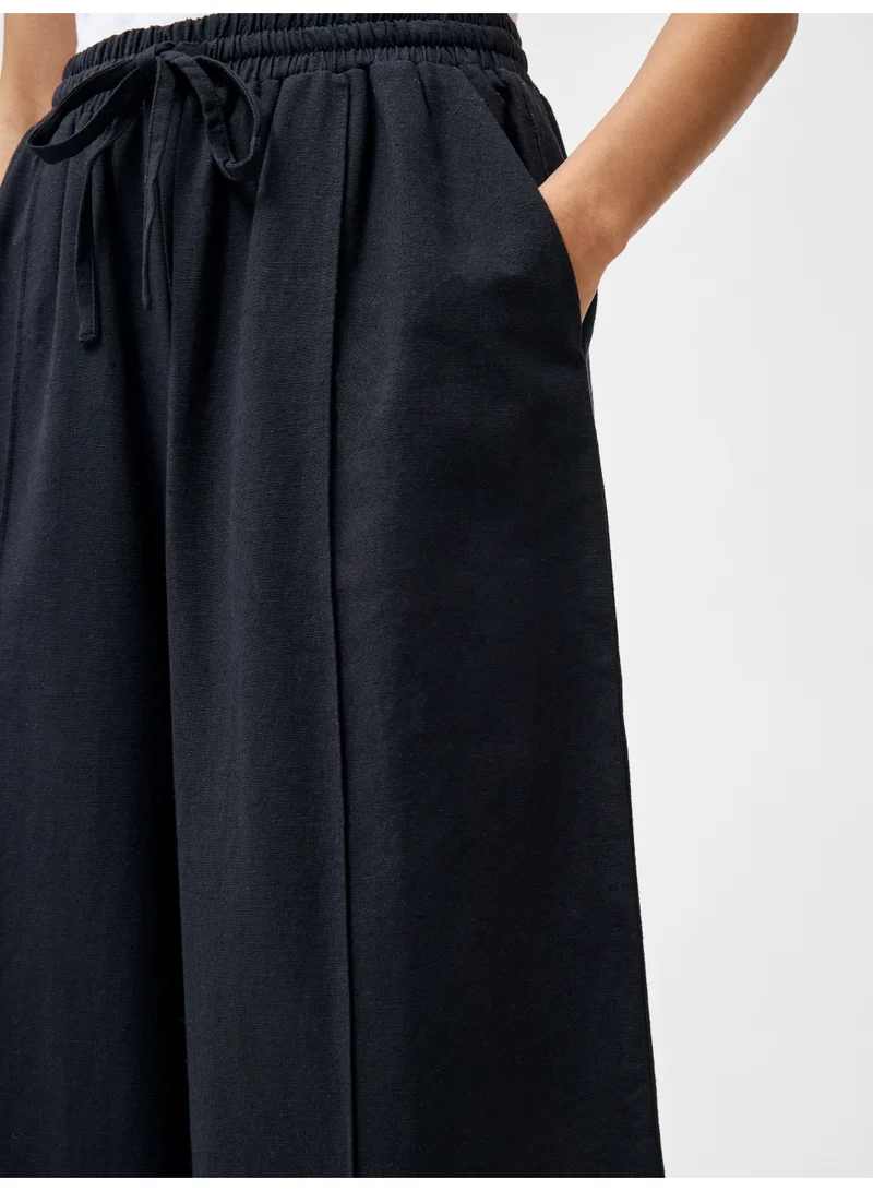 French Connection Clare Linen Blend Wide Leg Trousers