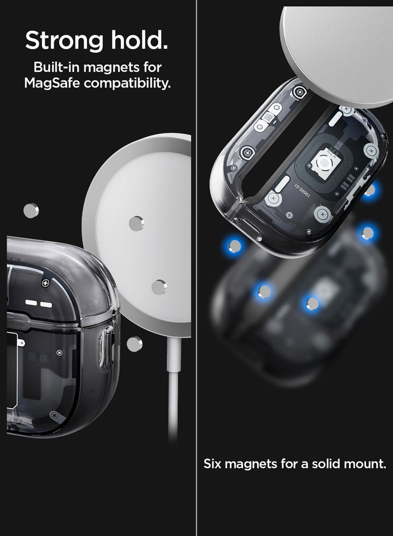Spigen غطاء حماية Ultra Hybrid MagFit Airpods Pro 2 مع MagSafe 2023 / 2022 (USB-C / Lightning) الجيل الثاني مع حلقة تسلق - Zero One - Image 5