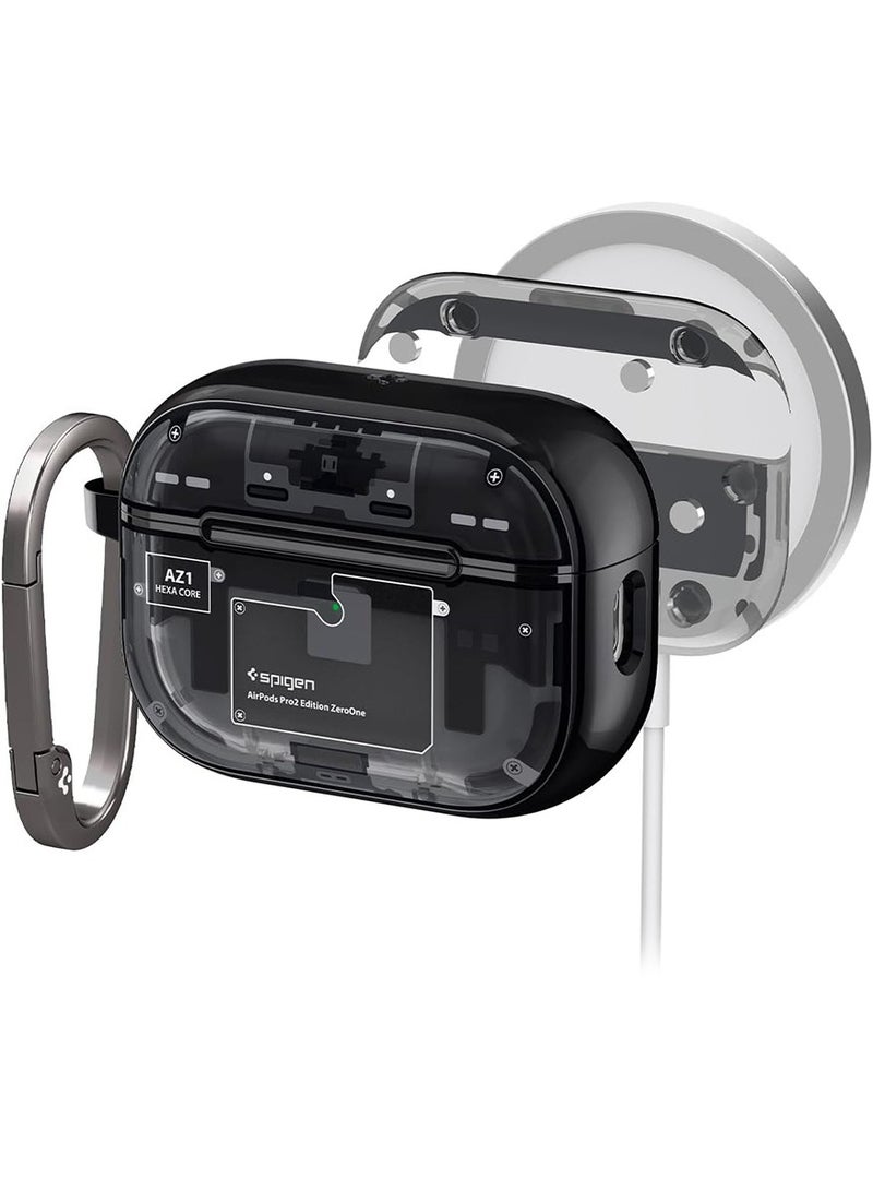 Spigen غطاء حماية Ultra Hybrid MagFit Airpods Pro 2 مع MagSafe 2023 / 2022 (USB-C / Lightning) الجيل الثاني مع حلقة تسلق - Zero One - Image 2