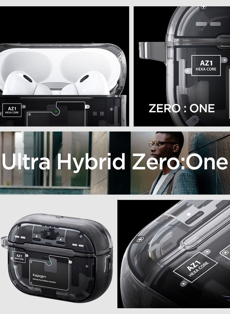 Spigen غطاء حماية Ultra Hybrid MagFit Airpods Pro 2 مع MagSafe 2023 / 2022 (USB-C / Lightning) الجيل الثاني مع حلقة تسلق - Zero One - Image 4