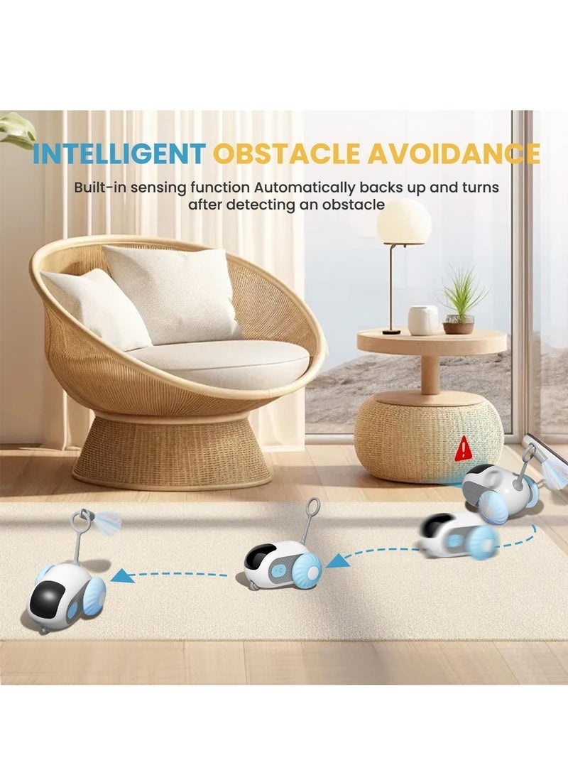 لعبة قطط بجهاز تحكم عن بعد، ألعاب قطط تفاعلية مطورة للقطط الداخلية، لعبة قطط ذكية مع ريش، ألعاب قطط الفأر، لعبة قطط تفاعلية ذاتية اللعب، قابلة لإعادة الشحن عن طريق USB （أزرق） - Image 4