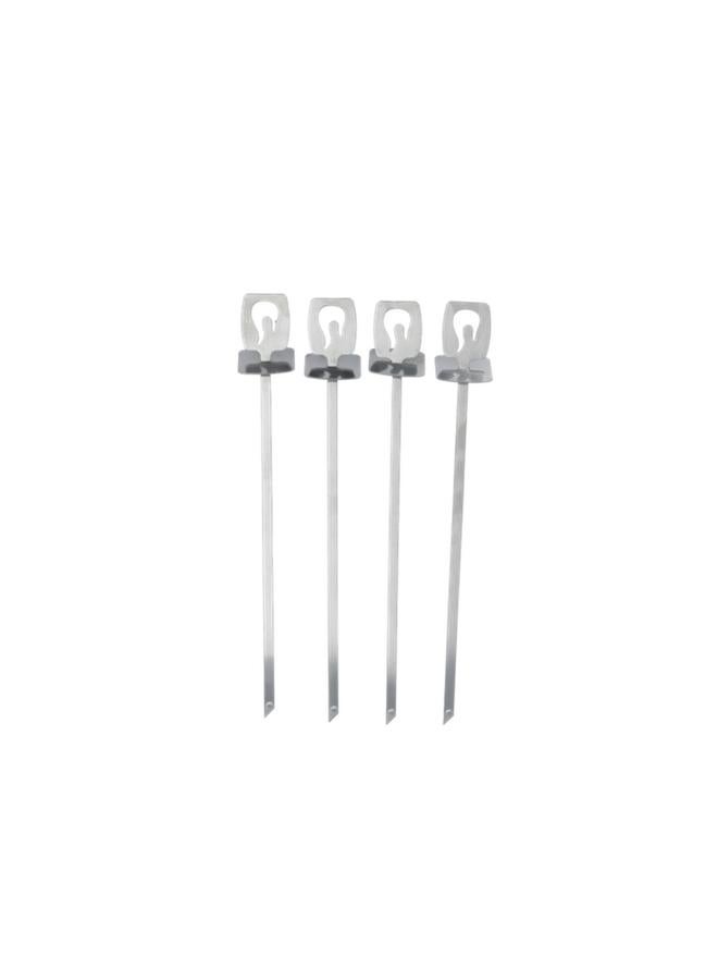 Charbroil 4-Piece Heavy Duty BBQ Skewers with Sliders Silver - Image 4