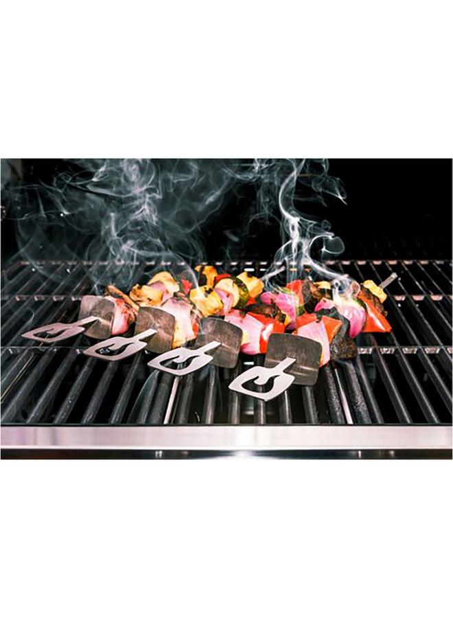 Charbroil 4-Piece Heavy Duty BBQ Skewers with Sliders Silver - Image 2
