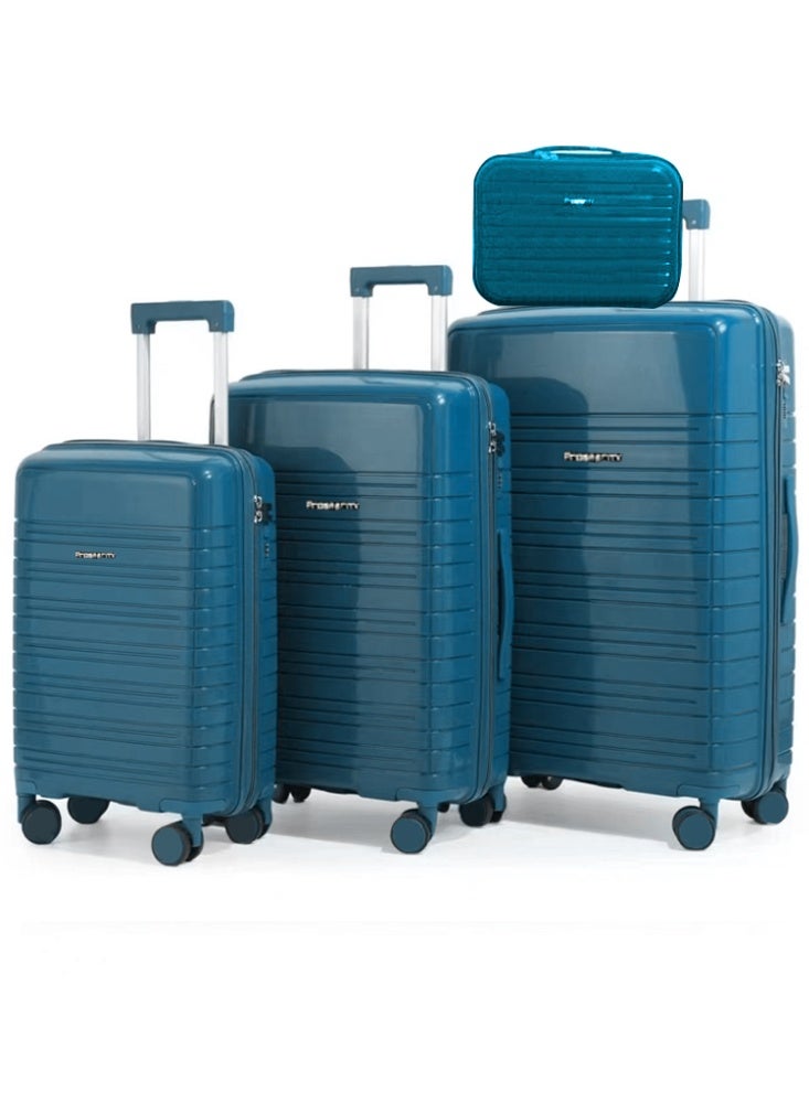 الازدهار طقم أمتعة صلبة من ABS مكوّن من 3 قطع مع حقيبة يد مجانية؛ حقائب دوّارة بمقاسات 20/24/28 بوصة. - Image 5