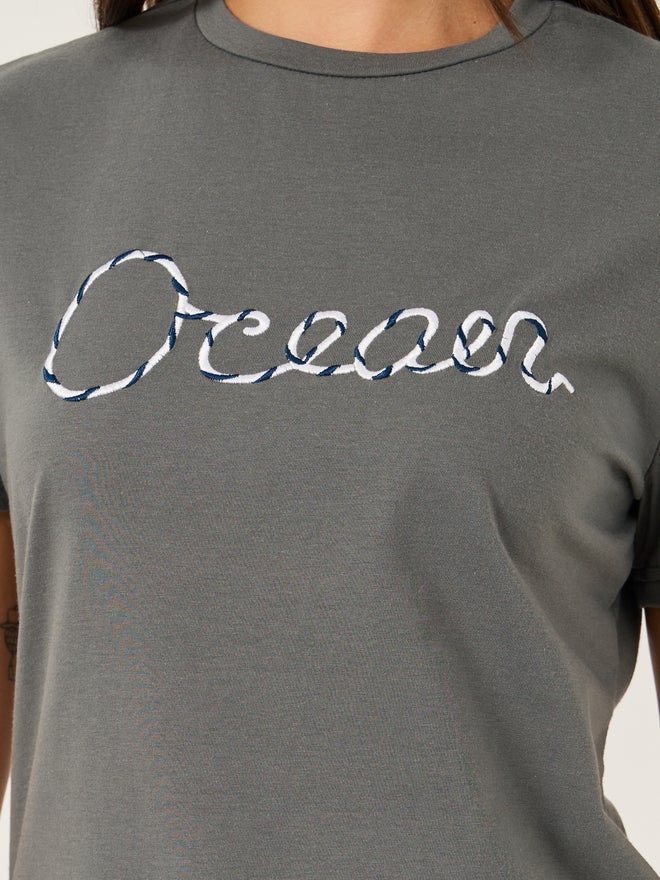 Styli 3D Embroidered Short Sleeve Oversized T-Shirt - Image 3