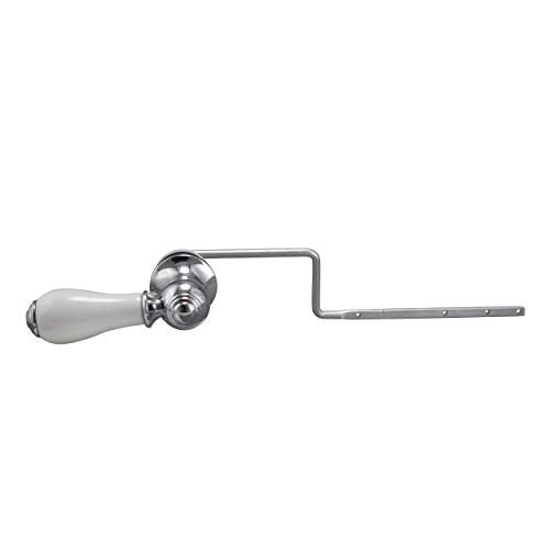Plumb Pak مقبض مرحاض كيني مانوفاكتشرينج PP836-70PCPOL عالمي التركيب، ذراع تصريف خزان المرحاض بتصميم صنبور، للتثبيت الأمامي أو الجانبي أو الزاوي، مجموعة واحدة، خزف وكروم - Image 1
