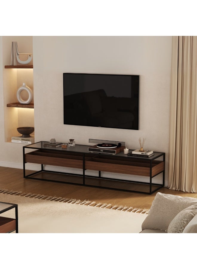 Baytonia Sosal TV Table 160 cm - Brown and Black - Image 1