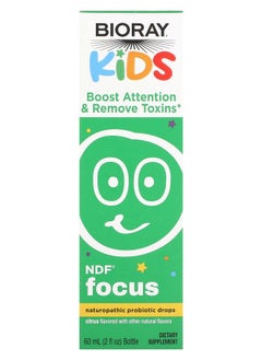 BIORAY Kids NDF Focus Naturopathic Probiotic Drops Citrus 2 fl oz (60 ml) 