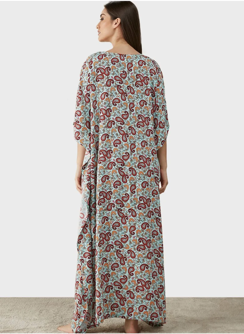 Splash V-Neck Floral Printed Nightie