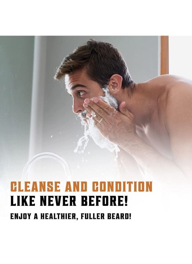 Viking Revolution - Beard Wash and Beard Conditioner Set with Argan and Jojoba Oils - Softens and Strengthens - Natural Sandalwood Scent - Beard Shampoo with Beard Oil - Image 1