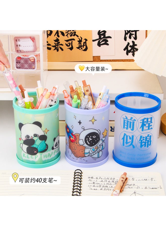HELPS Creative Cartoon Round Folding Pen Holder Children Diy Assembly High Color Value Desktop Storage Box Stationery Prizes - Image 4