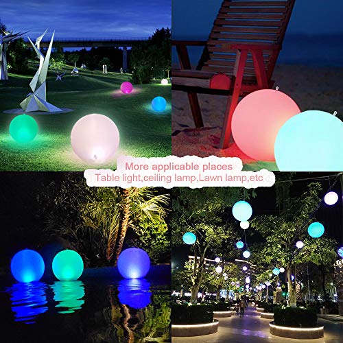 ESUPER Rukars Floating Ball Pool Light Solar Powered 4 PCS, 14 Inch Inflatable Hangable IP68 Waterproof Rechargeable Color Changing Led Glow Globe Pool - Image 4
