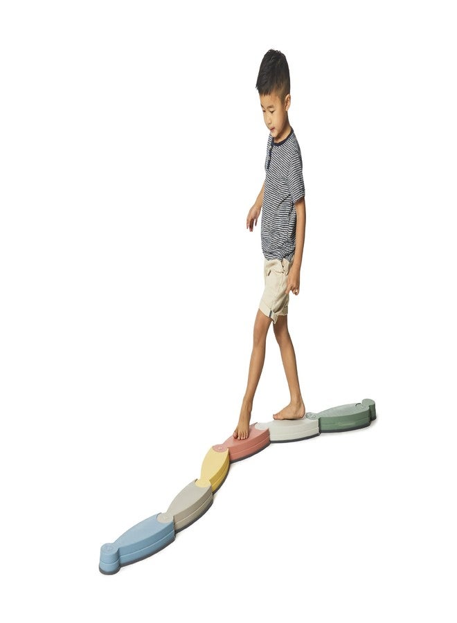 GONGE River Balance Course Set - 7 Elements for Gross Motor Skills Development, Multiple Path Creations - Safe and Sturdy - Ages 2+, Nordic - Image 1