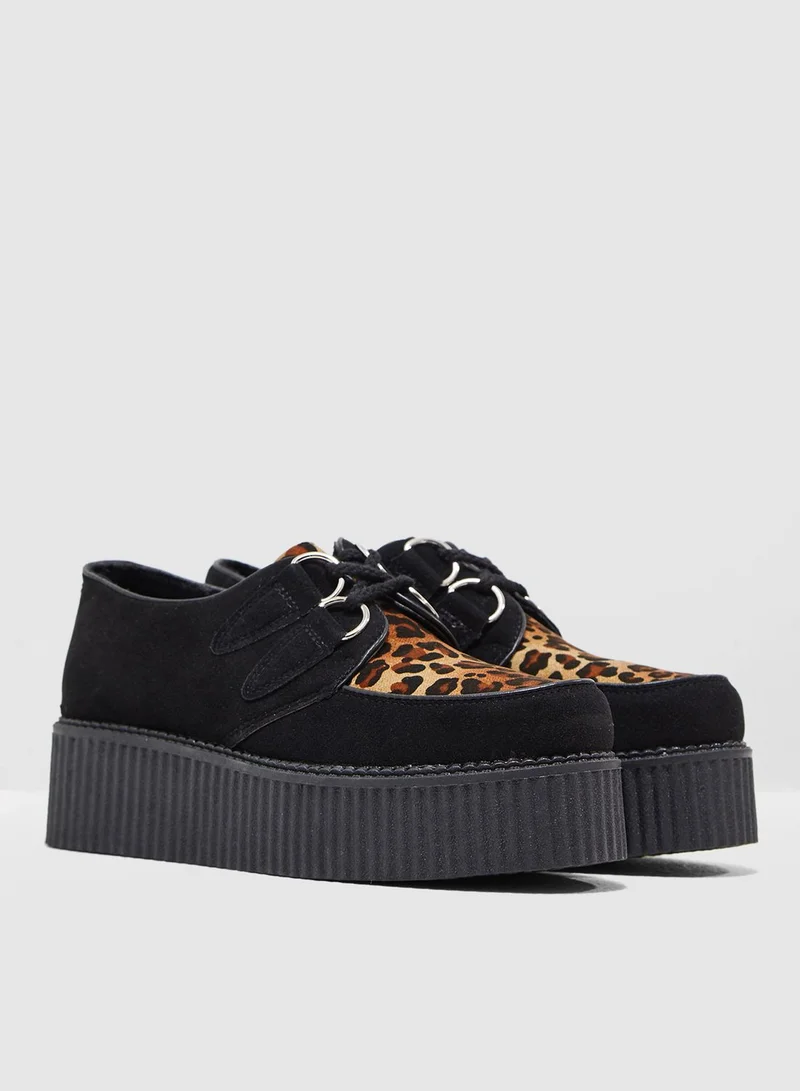 Truffle Leopard Print Creeper Shoe