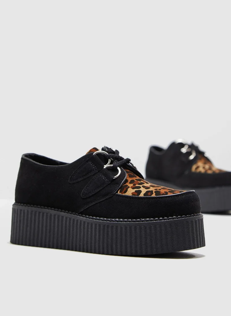 Truffle Leopard Print Creeper Shoe