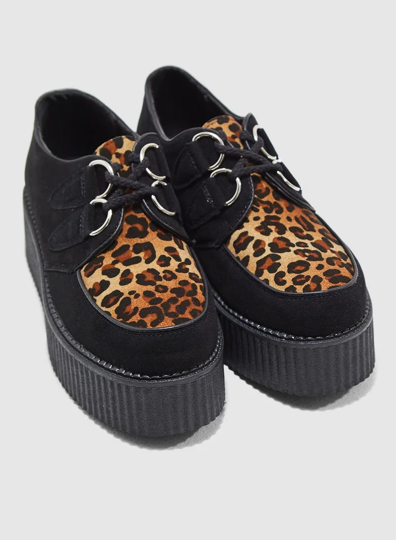 Truffle Leopard Print Creeper Shoe