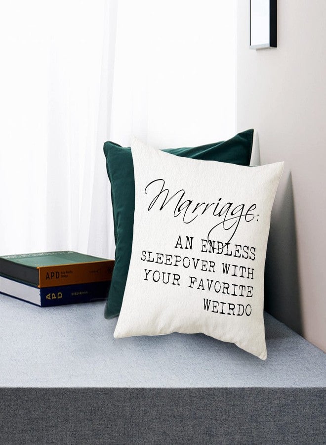Sidhua Love Themed Pillowcase Decorations for Home, Marriage an Endless Sleepover with Your Favorite Weirdo Throw Pillow Cover 18”x18, Wedding - Image 2