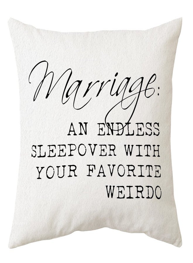 Sidhua Love Themed Pillowcase Decorations for Home, Marriage an Endless Sleepover with Your Favorite Weirdo Throw Pillow Cover 18”x18, Wedding - Image 1