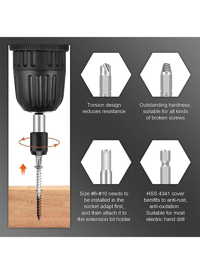 MVAQKLM  - 33 PCS Damaged Screw Extractor Set, Multi-Purpose Easy Out Screw Remover and Bolt Stripped Extractor with Magnetic Extension Bit, for Removing Stripped or Broken Screws Extractor - Image 1
